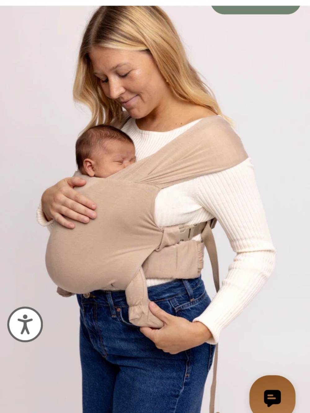 WildBird Baby Ariel Buckle Wrap Newborn Carrier in Desert Lark